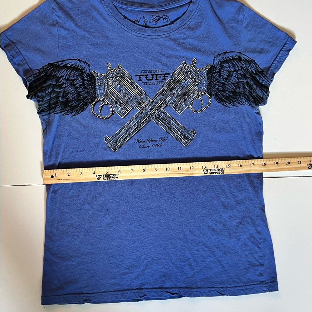 Cowgirl Tuff Purple Short Sleeve Shirt - Picture 9 of 9